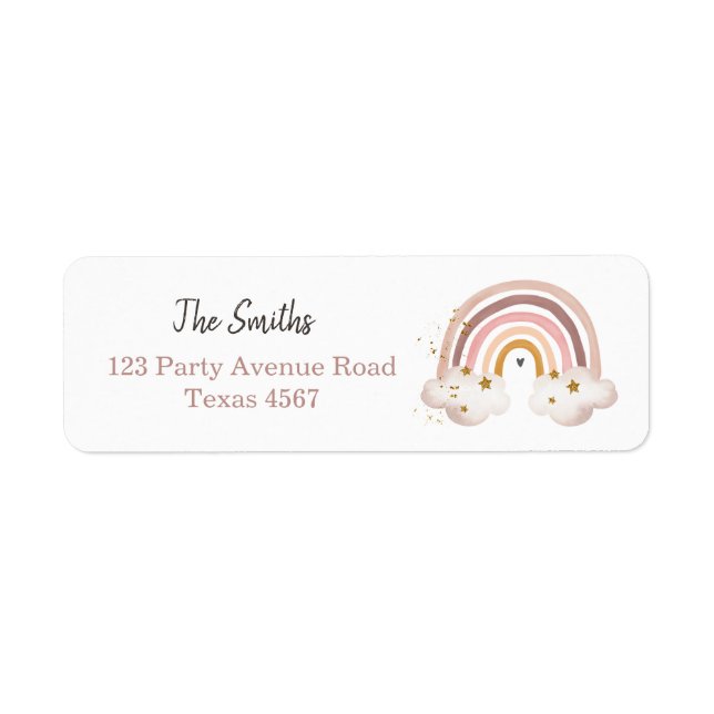 Boho Modern Muted Rainbow Return Address Labels (Front)