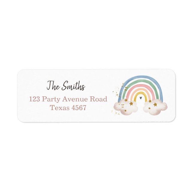 Boho Modern Pastel Arc-en-ciel Retourner l'adresse (Devant)