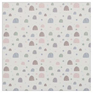 boho modern pastel rainbow stars fabric
