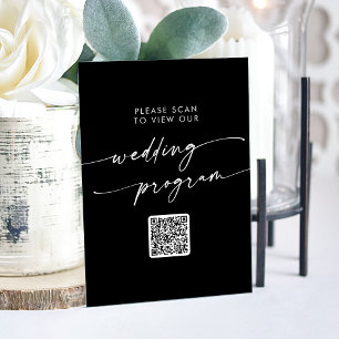 Boho Modern QR Code Programme de mariage noir