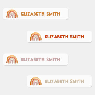 Boho Modern Rainbow Personalized Name School 