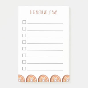 Boho Modern Rainbow Personalized Name School Post-it Notes