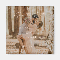 Boho Modern Simple Photo Wedding Save The Date