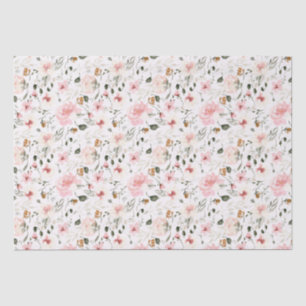 Boho modern watercolor floral tissue paper