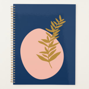 Boho Moderne Abstrait Botanique Art Rose Bleu Or