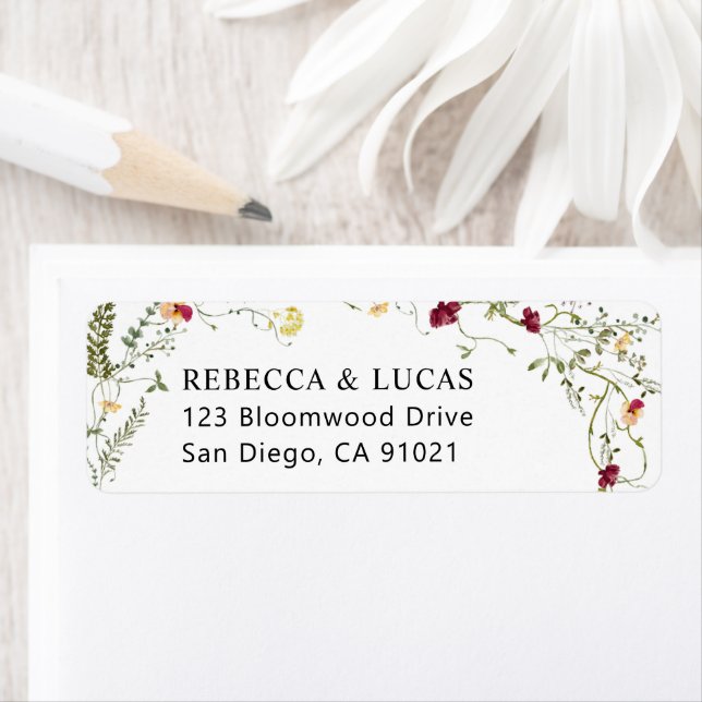 Boho moderne Fleur sauvage verdure Adresse de reto (En situation)