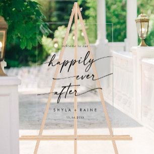 Boho Moderne Happy Clear Acrylique Mariage Bienven