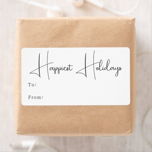 Boho moderne Joyeux Vacances Cadeau rectangulaire (En situation)