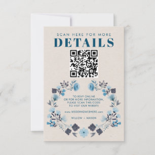 Boho moderne mariage folklorique RSVP détails QR C