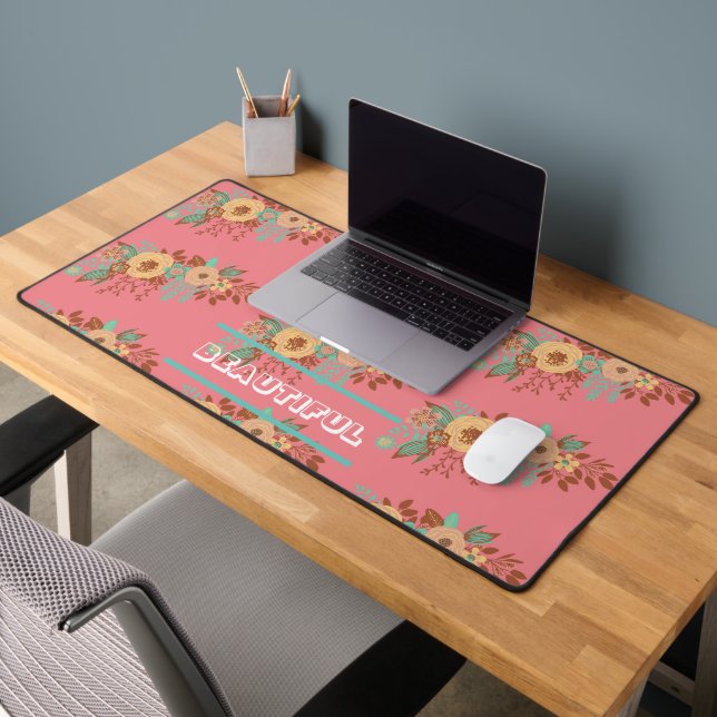 Boho moderne rose floral (Bureau 2)