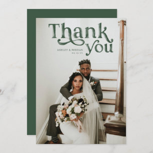 Boho moderne simple   Mariage photo Merci