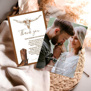 Boho moderne Western Cowboy Mariage Carte de remer