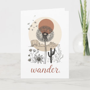 Boho Mom Shirt Mama Wander Desert Wildflower Gift Card