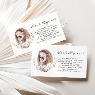 Boho Mommy and Baby Hedgehog Book Request Card