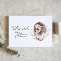Boho Mommy and Baby Hedgehog Forest Baby Shower