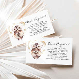Boho Mommy and Baby Owl Book Request Card