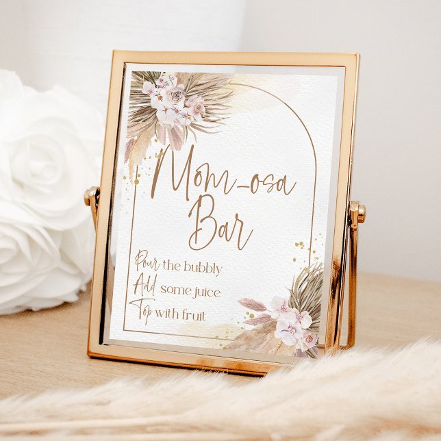 Boho Momosa Bar Pampas Grass Baby Shower Sign (Creator Uploaded)