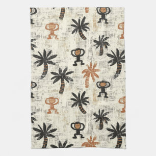 Boho Monkey Jungle Safari Pattern Kitchen Towel