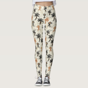 Boho Monkey Jungle Safari Pattern Leggings