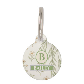 Boho Monogram Cottagecore Gift Pet Tag