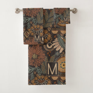 Boho monogramme florales Feuilles Jungle