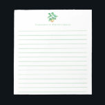 Boho Monstera Plant Minimalist Green Personalized Notepad<br><div class="desc">Simple watercolor monstera leaf plant drawing,  personalized with your name.</div>
