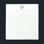 Boho Monstera Plant Minimalist Green Personalized Notepad<br><div class="desc">Simple watercolor monstera leaf plant drawing,  personalized with your name.</div>