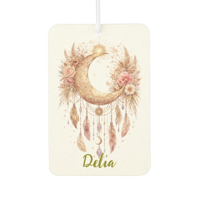 Boho Moon Mystical Vibe Air Freshener (Front)