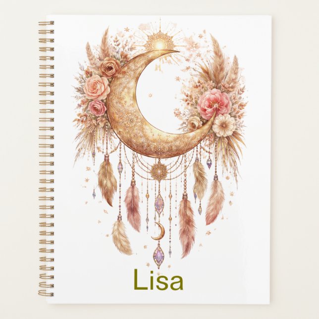Boho Moon Mystical Vibe Planner (Front)