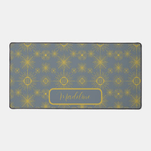 Boho Moon Stars Sun Dusty Blue Motif
