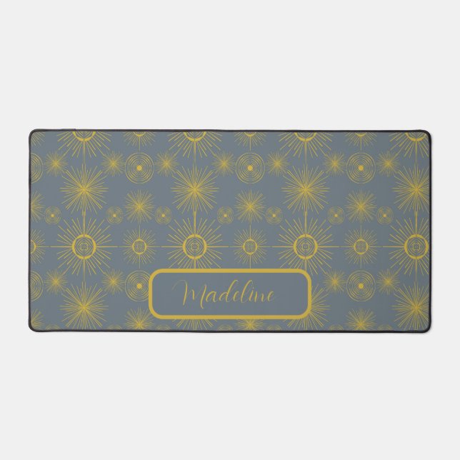 Boho Moon Stars Sun Dusty Blue Motif (Recto)