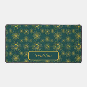 Boho Moon Stars Sun Turquoise Green Motif