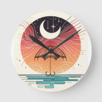 Boho Moon & Umbrella Rain-to-Stars Minimalist Art