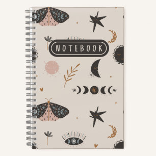 Boho Moth and Celestial Notebook