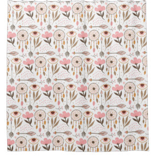 Boho motif rideau de douche
