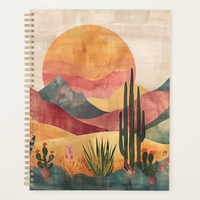 Boho Mountain Abstract  Planner (Front)