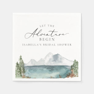 Boho Mountain Lake Adventure Bridal Shower Napkin