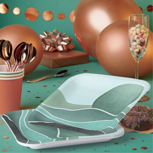 Boho mountain paper plate (Multi)