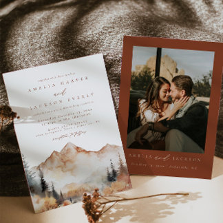 Boho Mountain Wedding Invitation