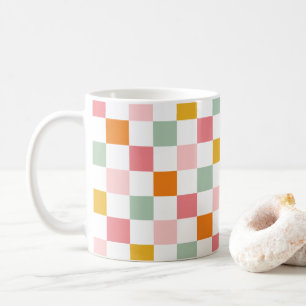 Boho Multicolor Chequerboard Coffee Mug