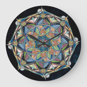 Boho Multicolor Mandala Clock