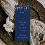 Boho Multicolor Wildflower Dinner Menu<br><div class="desc">This boho multicolor wildflower dinner menu card is perfect for a rustic wedding. The design features a multicolored assortment of pink,  blush,  purple,  yellow,  white,  violet,  red,  burgundy wild flowers.

This menu can be used for a wedding reception,  rehearsal dinner,  bridal shower or any event.</div>