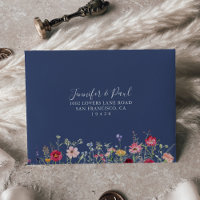 Boho Multicolor Wildflower Self-Addressed RSVP 