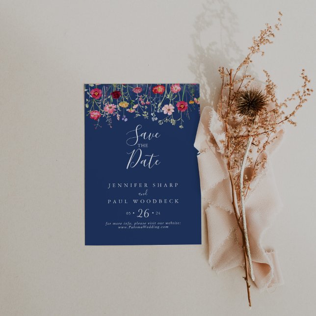 Boho Multicolor Wildflower Wedding Save The Date (Creator Uploaded)