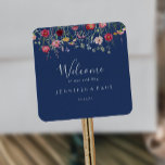Boho Multicolor Wildflower Wedding Welcome Square Sticker<br><div class="desc">This boho multicolor wildflower wedding welcome square sticker is perfect for a rustic wedding. The design features a multicolored assortment of pink,  blush,  purple,  yellow,  white,  violet,  red,  burgundy wild flowers.

These labels are perfect for hotel guest welcome bags and destination weddings.</div>