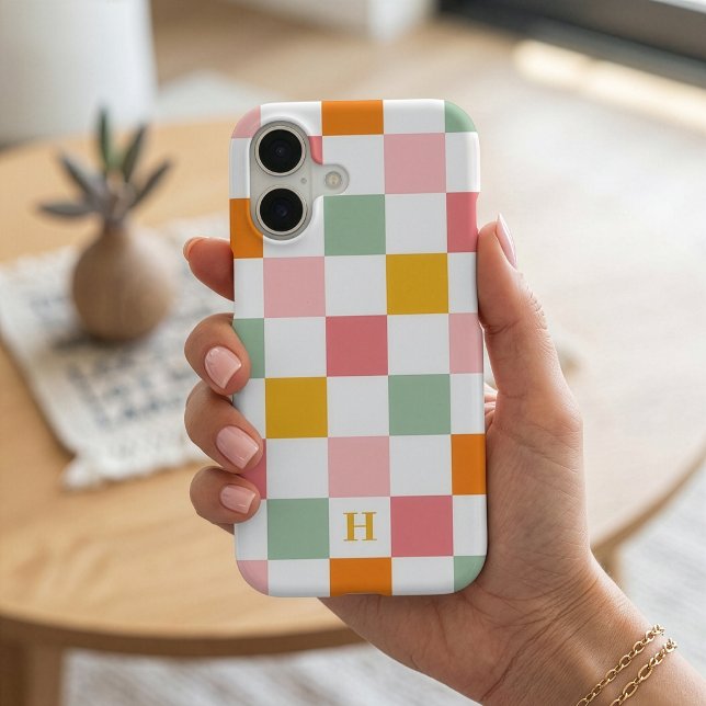 Boho Multicolore Damier Monogramme (Créateur téléchargé)