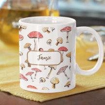 Boho Mushrooms Hand-Drawn Toadstools Personalized