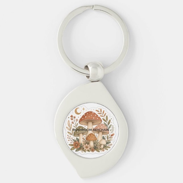 Boho Mushrooms Keychain  (Front)