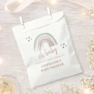  Boho  Muted Rainbow Baby Shower Thank you  Favour Bag