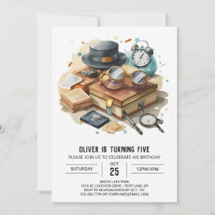  Boho Mystery Detective Birthday Invitation